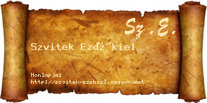Szvitek Ezékiel névjegykártya